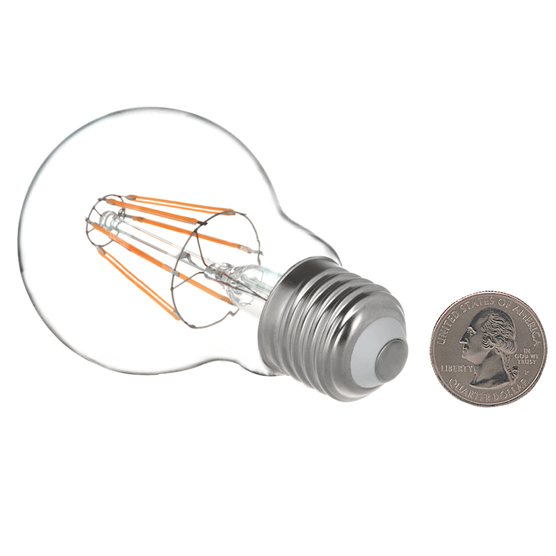 A19 E26/E27 6W LED Vintage Antique Filament Light Bulb, 60W Equivalent, 4-Pack, AC100-130V or 220-240V A19 E26/E27 6W LED Vintage Antique Filament Light Bulb, 60W Equivalent, 4-Pack, AC100-130V or 220-240V